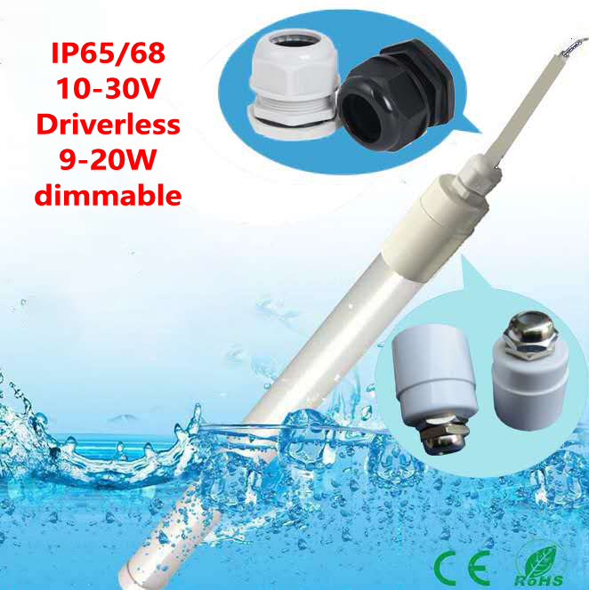 9-20W driverless and dimmable waterproof led tube lights